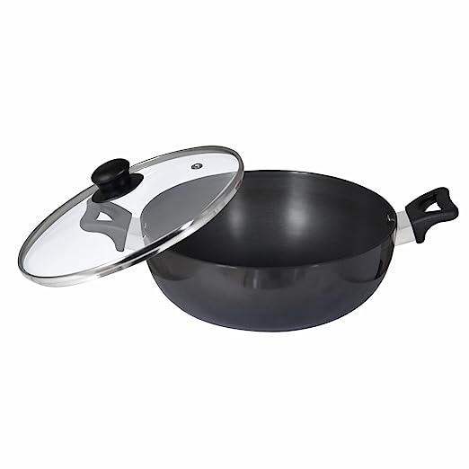 Baltra Induction Base Hard Anodised kadhai 3Ltr with Lid 24 cm Baltra Induction Base Hard Anodised kadhai 3Ltr with Lid 24 cm